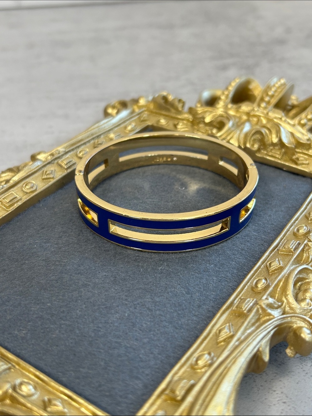 J. Crew Gold-Tone Bracelet with Blue Enamel Inlay
